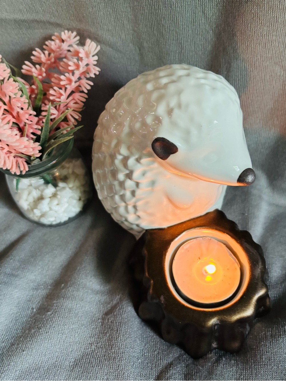 Ceramic Hedgehog Tealight Holder - Picture 3 of 7
